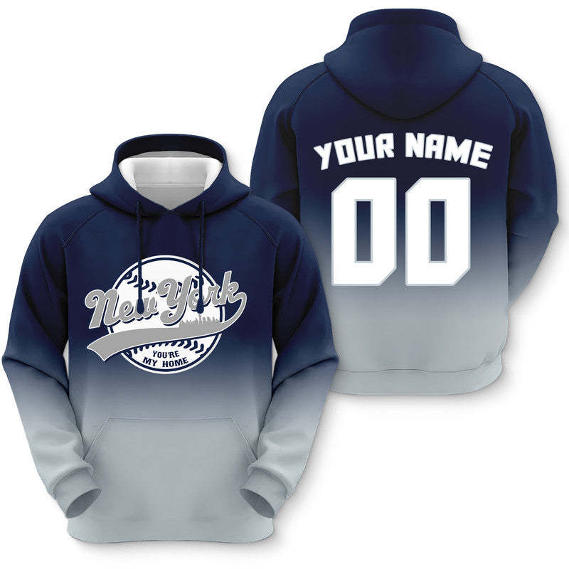Custom Sports Pullover Sweatshirt Baseball City New York    You're My Home Split Fashion Hoodie1