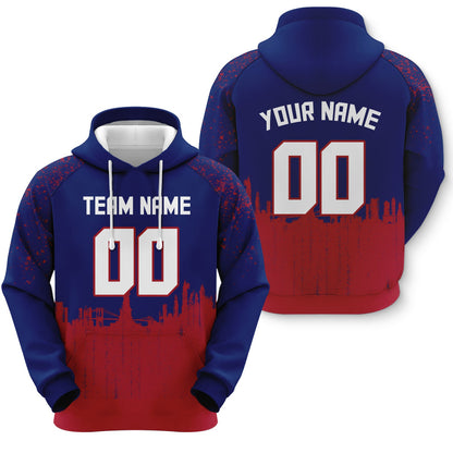 Custom Sports Pullover Sweatshirt  Graffiti City New York Fashion Football Hoodie