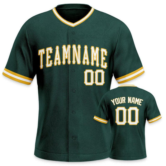 Custom Kelly Green Gold-White Authentic Baseball Jersey-1