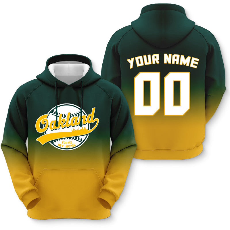 Custom Sports Pullover Sweatshirt Baseball City Oakland You're My Home Split Fashion Hoodie