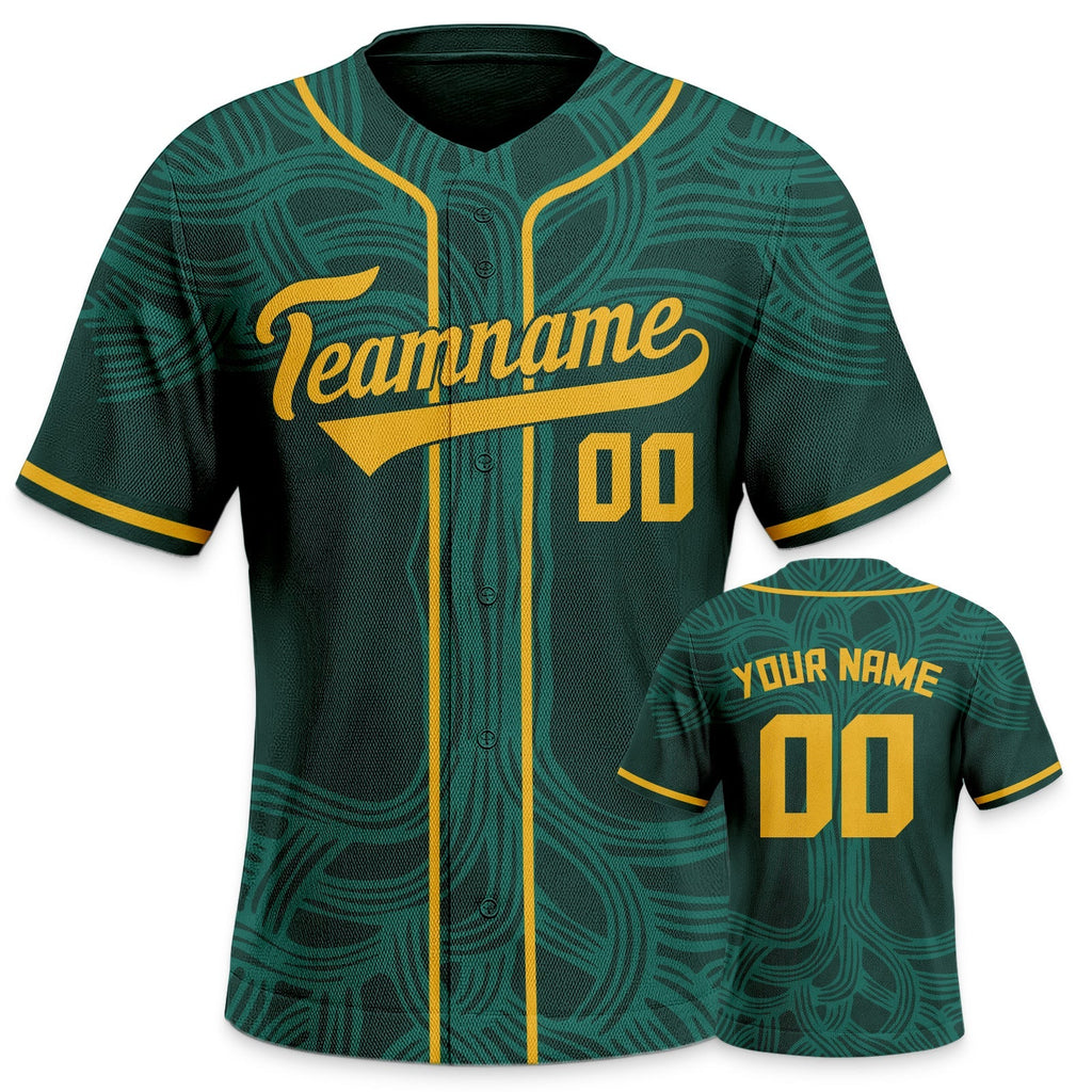 Custom Kelly Green Gold-White Creative  Cool Concept Authentic Baseball Jersey