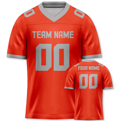 Custom Orange Gray Mesh Authentic Football Jersey