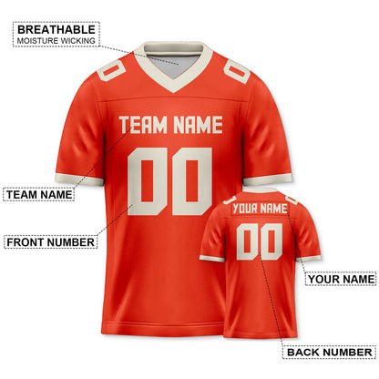 Custom Orange Cream Mesh Authentic Football Jersey