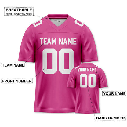 Custom Pink White Authentic Football Jersey