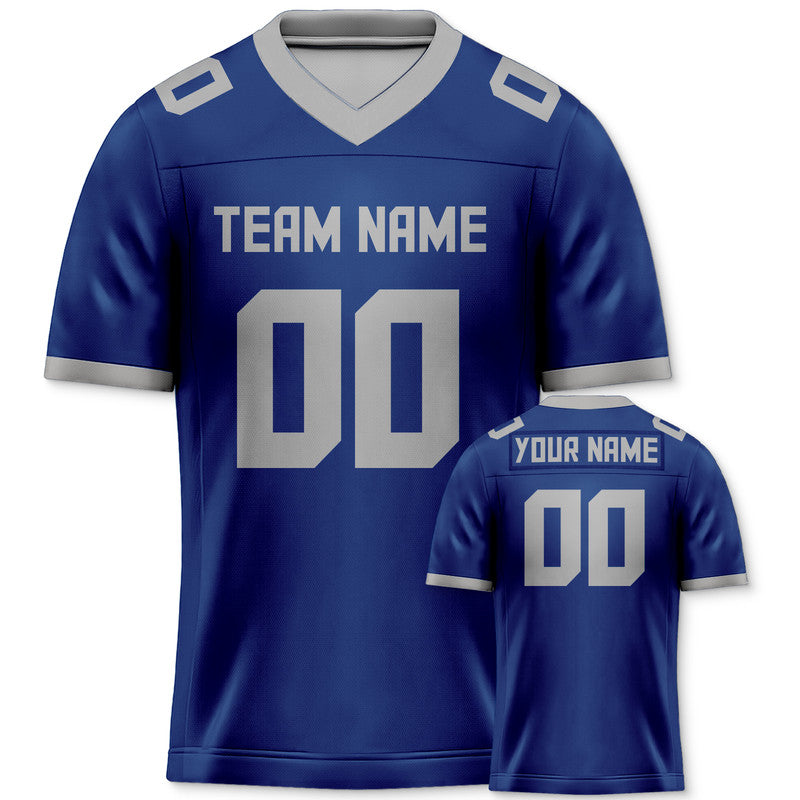 Custom Royal Gray Mesh Authentic Football Jersey