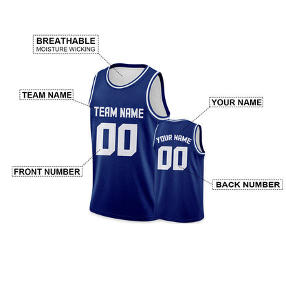 Custom Royal White Authentic Basketball Jersey