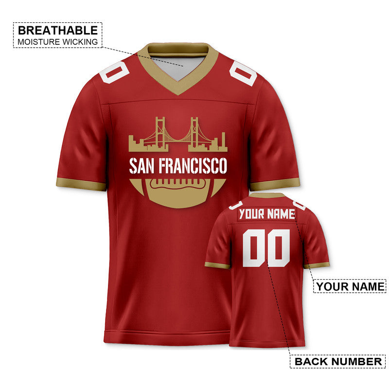 Custom Football Jersey With San Francisco City Souvenir Fashion Football Shirt