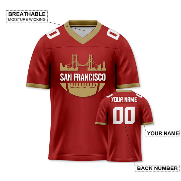 Custom Football Jersey With San Francisco City Souvenir Fashion Football Shirt