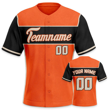 Custom Orange Black-Beige Creative  Cool Concept Authentic Baseball Jersey