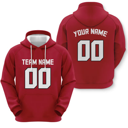 Custom Red White-Black Sports Pullover Sweatshirt Football Hoodie