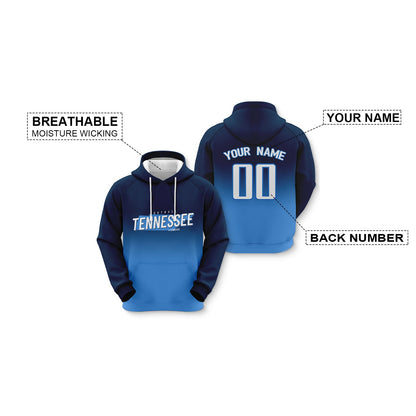 Custom Sports Pullover Sweatshirt City Tennessee Map Split Fashion Football Hoodie