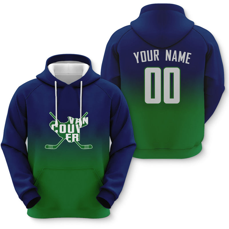 Custom Sports Pullover Sweatshirt Hockey Split Map Vancouver Fashion Hoodie