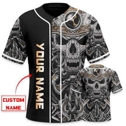 Viking Skull Custom Baseball Jersey