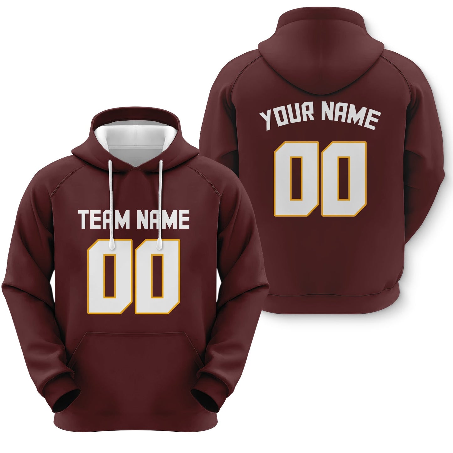 Custom Red White-Gold  Sports Pullover Sweatshirt  Football Hoodie