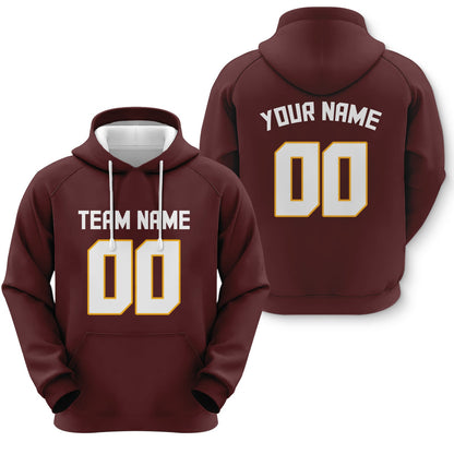Custom Red White-Gold  Sports Pullover Sweatshirt  Football Hoodie