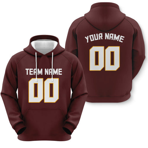 Custom Red White-Gold  Sports Pullover Sweatshirt  Football Hoodie